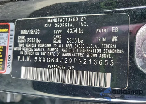 2023 Kia K5 Gt Line z USA, uszkodzony, nr VIN 5XXG64J29PG213655